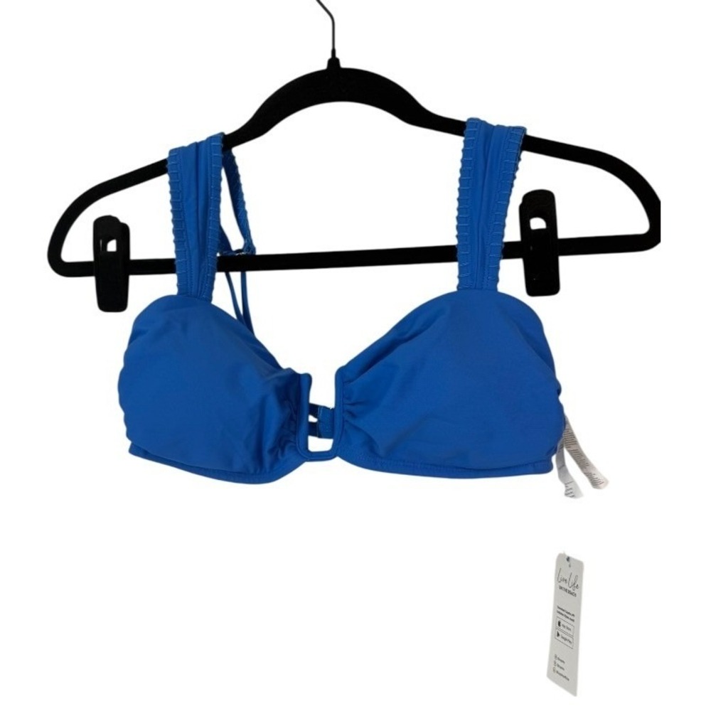 Cupshe 2 Piece Bikini Set Royal Blue U-Wire Top Tropical Floral Bottom S NWT - Picture 4 of 11